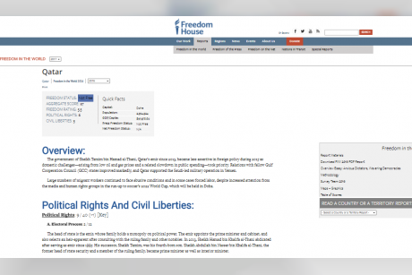 Freedom house exposes Qatar