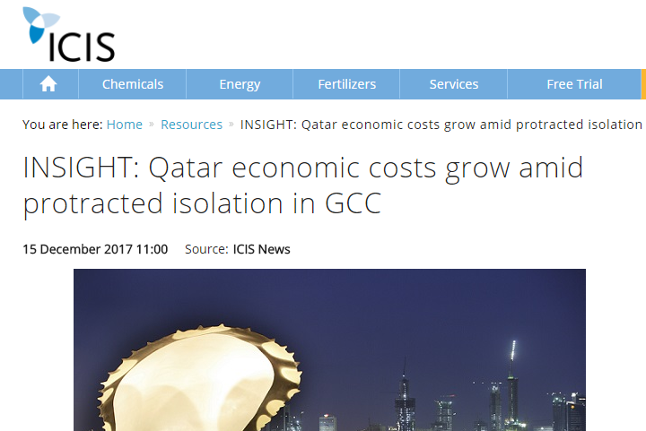 تقرير: عواقب مقاطعة قطر ستظهر "أكثر قسوة" في نتائج النصف الثاني من 2017